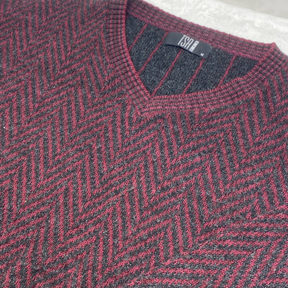 Vintage TSR USA Geometric Colorful Pullover Sweater Mens Medium Grandpa Knit 90s